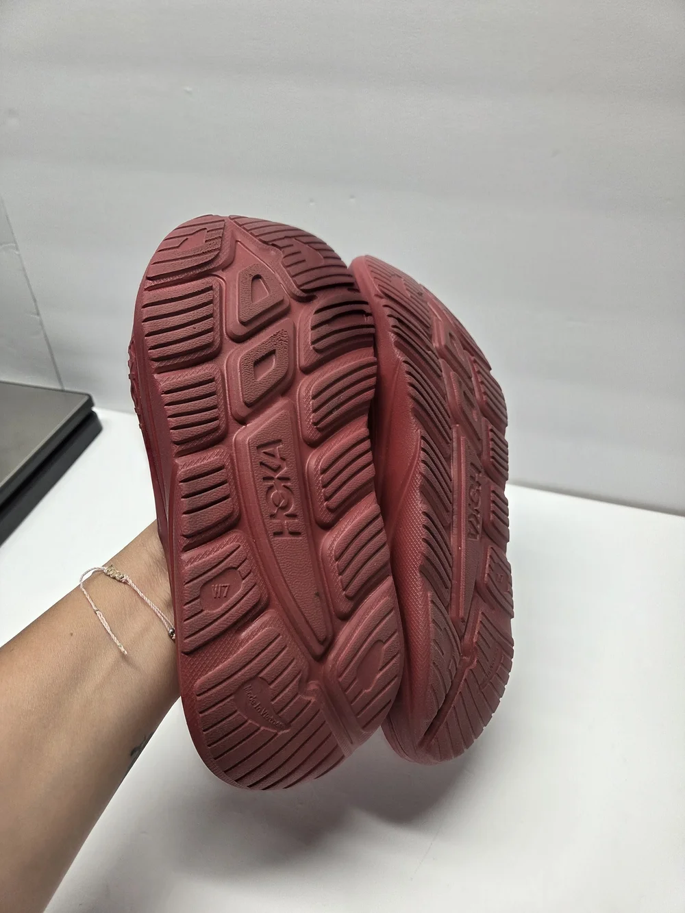 Hoka Burgundy Slip-On Slide Sandals